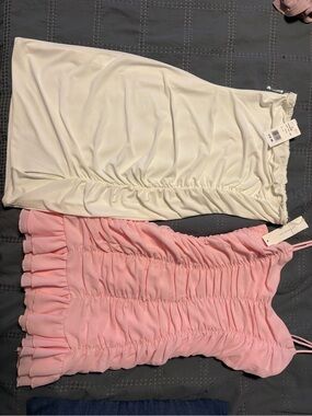 Discovery White Lined Tube Dress